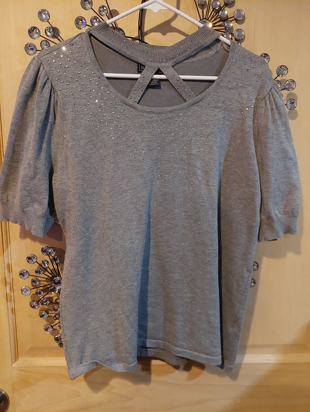 sparkly gray top